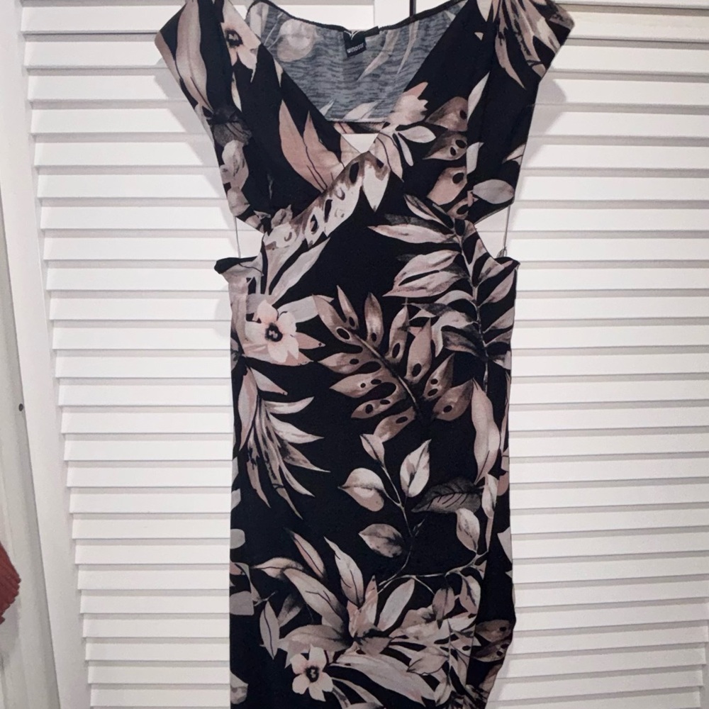Windsor Black and Pink Asymmetrical Dress